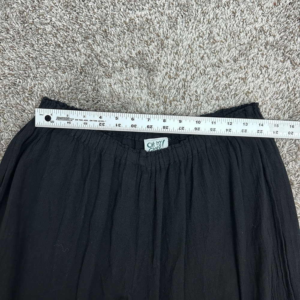 Oh My Gauze Pure Cotton Pull On Palazzo Pants with Side Slit Black Size 2 Resort - Picture 6 of 9